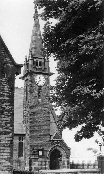 Methodist Church Tower.JPG - Methodist Church - Pulled down in 1970. Originally stood where the car park is now.